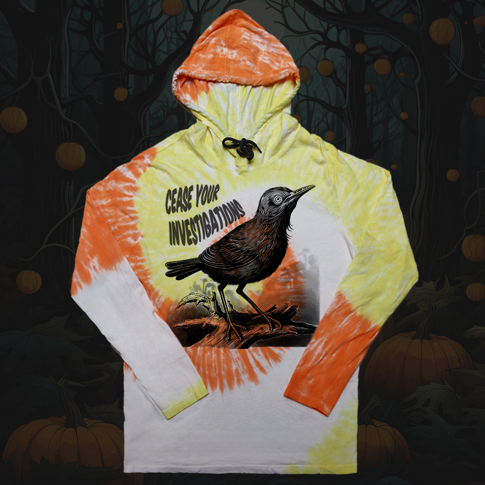 Cease Your Bird Long Sleeve Tie Dye Hooded T-Shirt