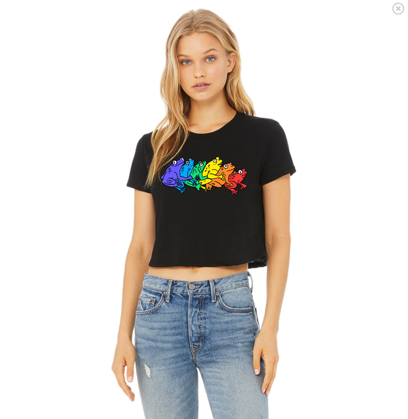 Rainbow Frog Women’s Crop Top T-Shirt