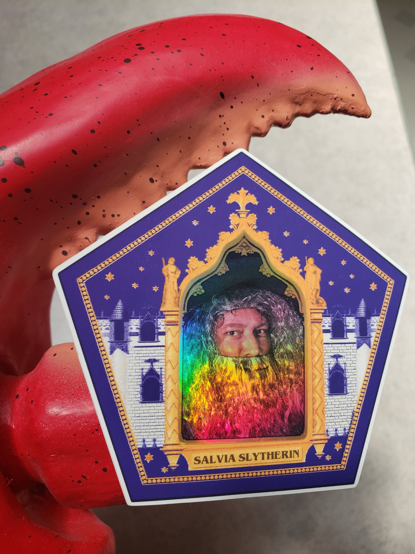 Salvia Slytherin - LEGENDARY LARGE HOLOGRAPHIC FROG CARD STICKER