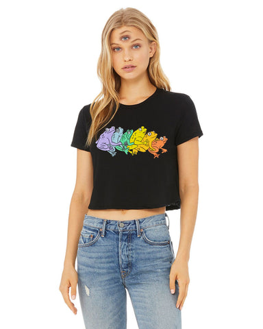 Rainbow Frog Women’s Crop Top T-Shirt