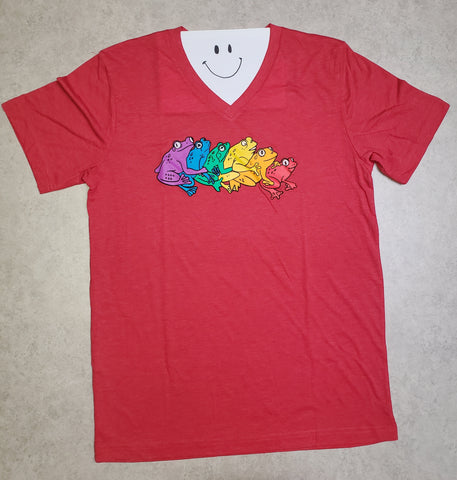 Rainbow Gay Frog V-Neck T-Shirt