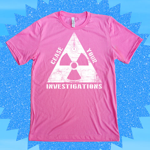 Atomic Cease Pink T-Shirt White Ink