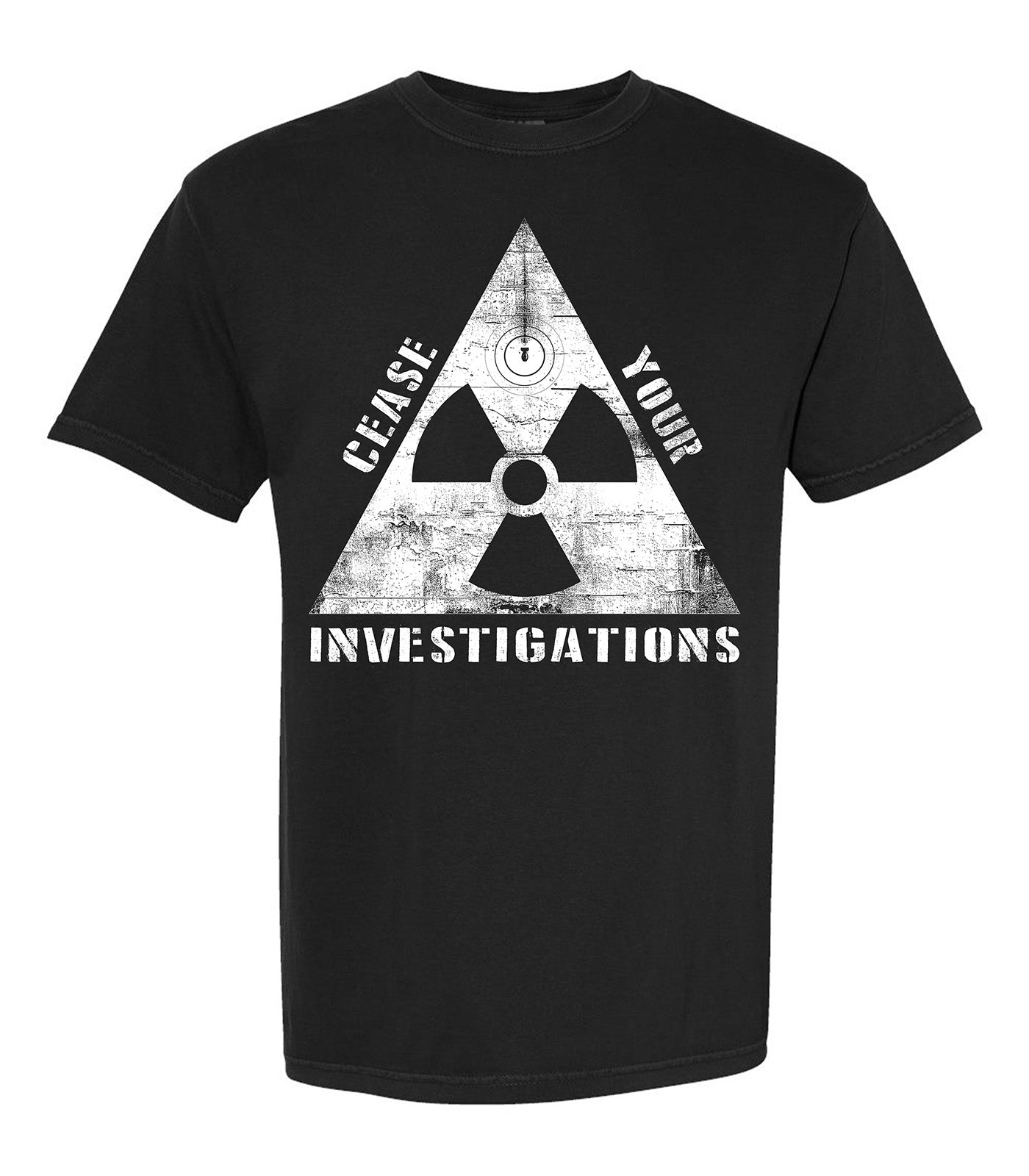 Atomic Cease Black T-shirt White Ink