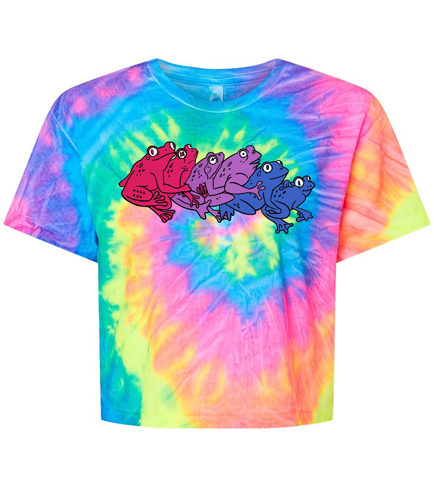 *Pre-Order* Bisexual Frogs Tie Dye Crop Top T-Shirt