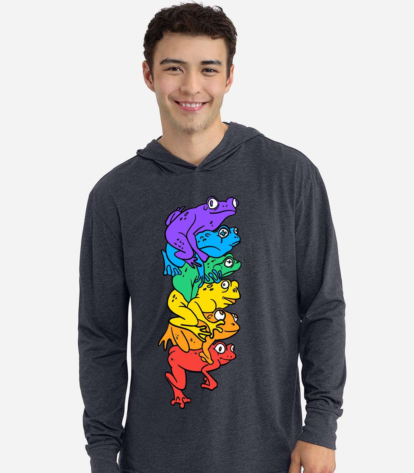 Gay Frog Pile Long Sleeve Hooded T-Shirt