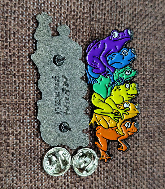 Frog Pile Gay Frog Enamel Pin