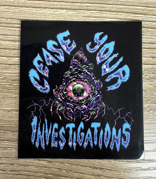 Kinjiro Cease Your Investigations Prismatic Sticker