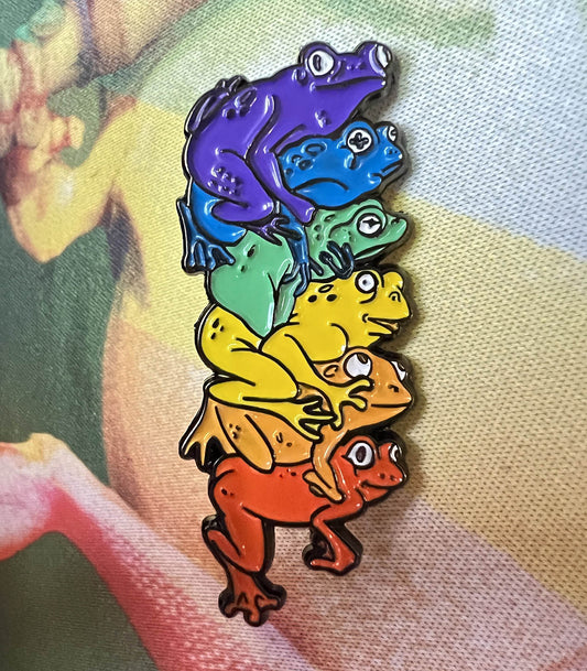 Frog Pile Gay Frog Enamel Pin