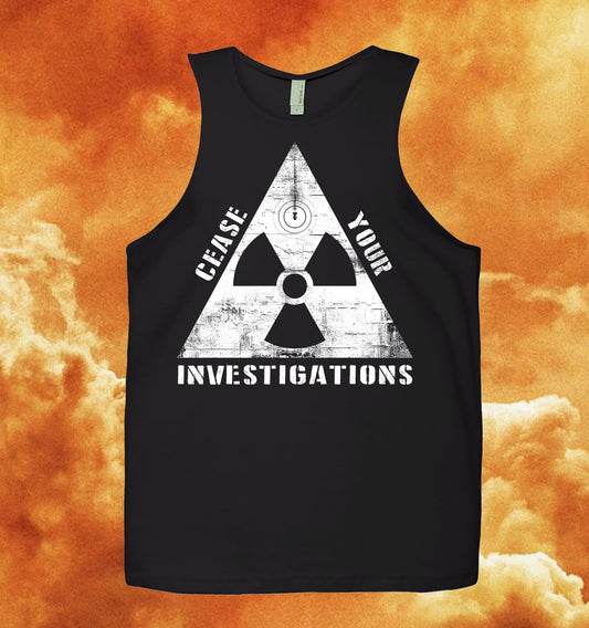 Atomic Cease Black Tank Top White Ink