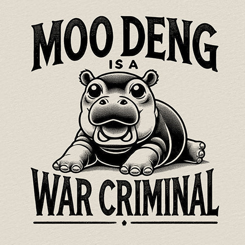 MOO DENG IS A WAR CRIMINAL Hooded Sweatshirt