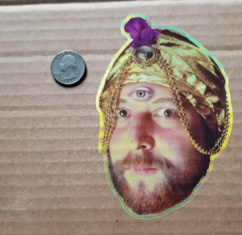 Awesome Holographic face Sticker for Sale by FirstImpact